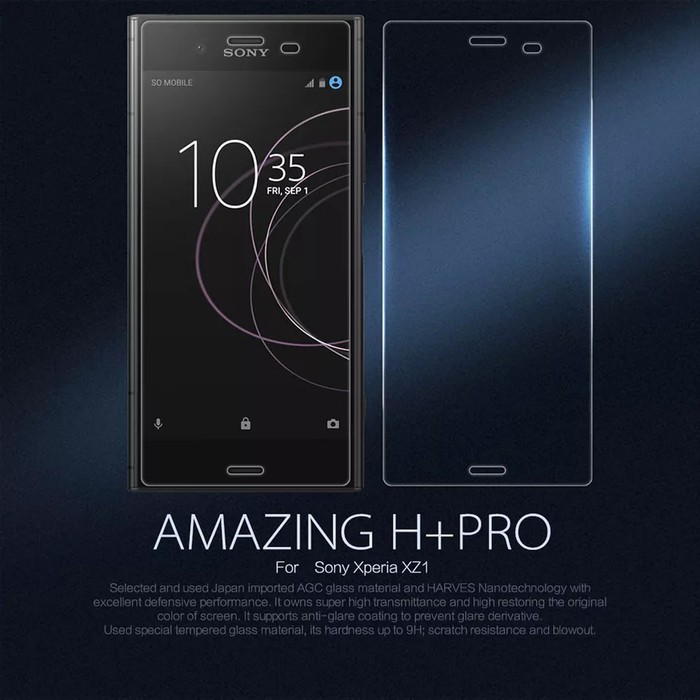 TEMPERED GLASS SONY XPERIA XZ1 XZ 1 TRANSPARANT GLOSSY ORIGINAL