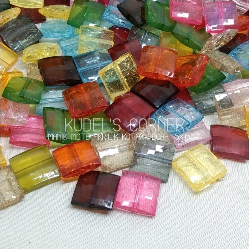50gr manik mote batu pecah variasi kotak ukuran 15mmx15mm