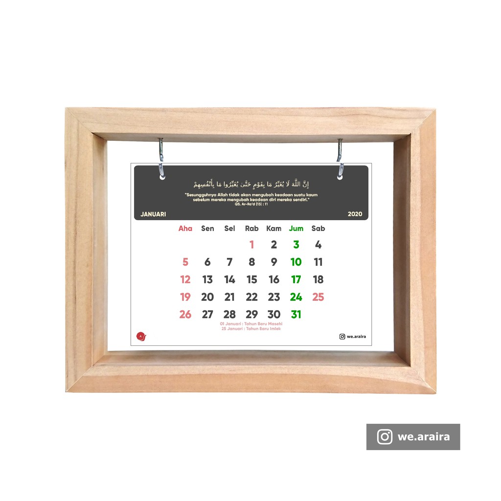 Kalender Kece 2020 Quotes Motivasi Al Quran Hiasan Dinding Wall