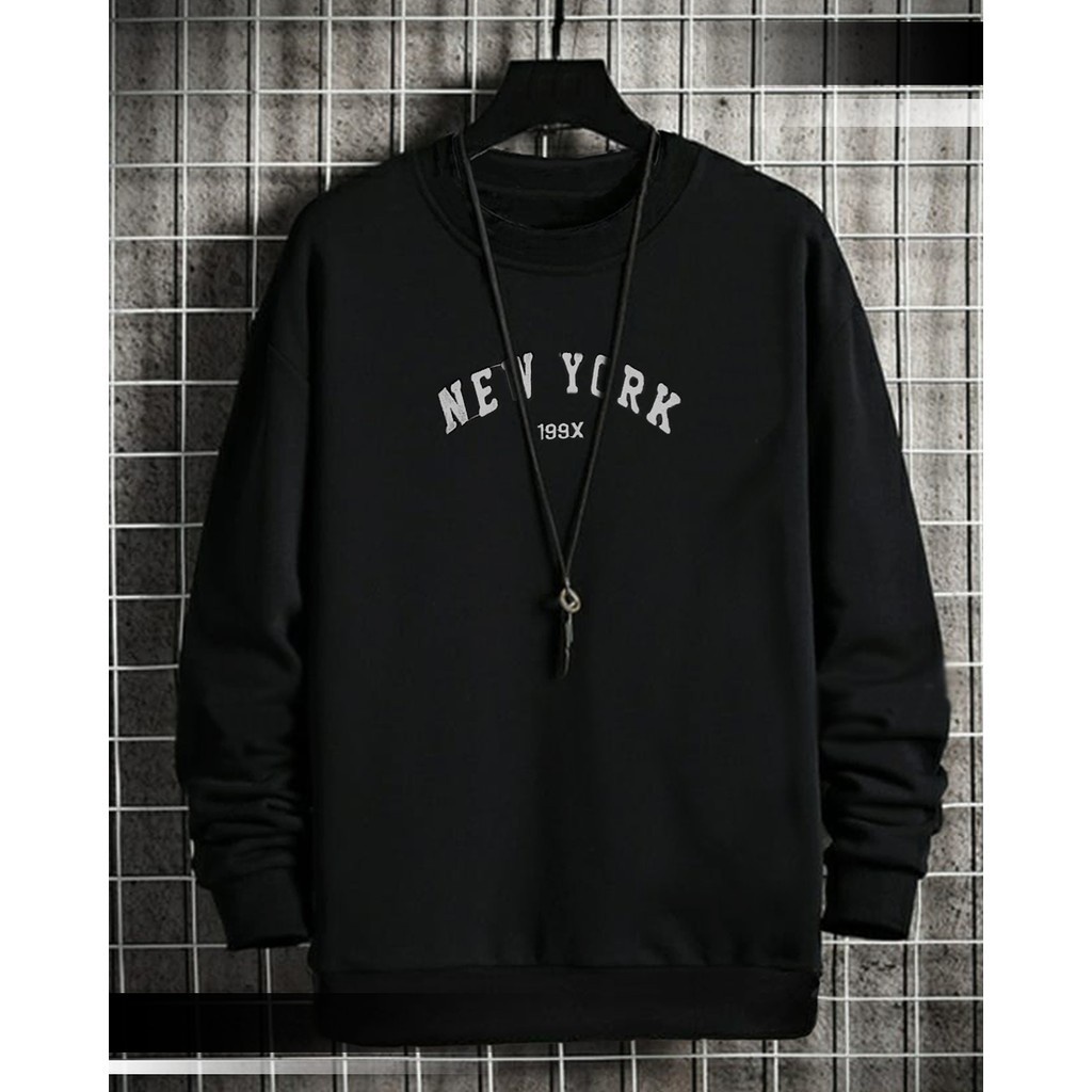 SWEATER NEW YORK 199X PRIA - CREWNECK TEBAL TERLARIS