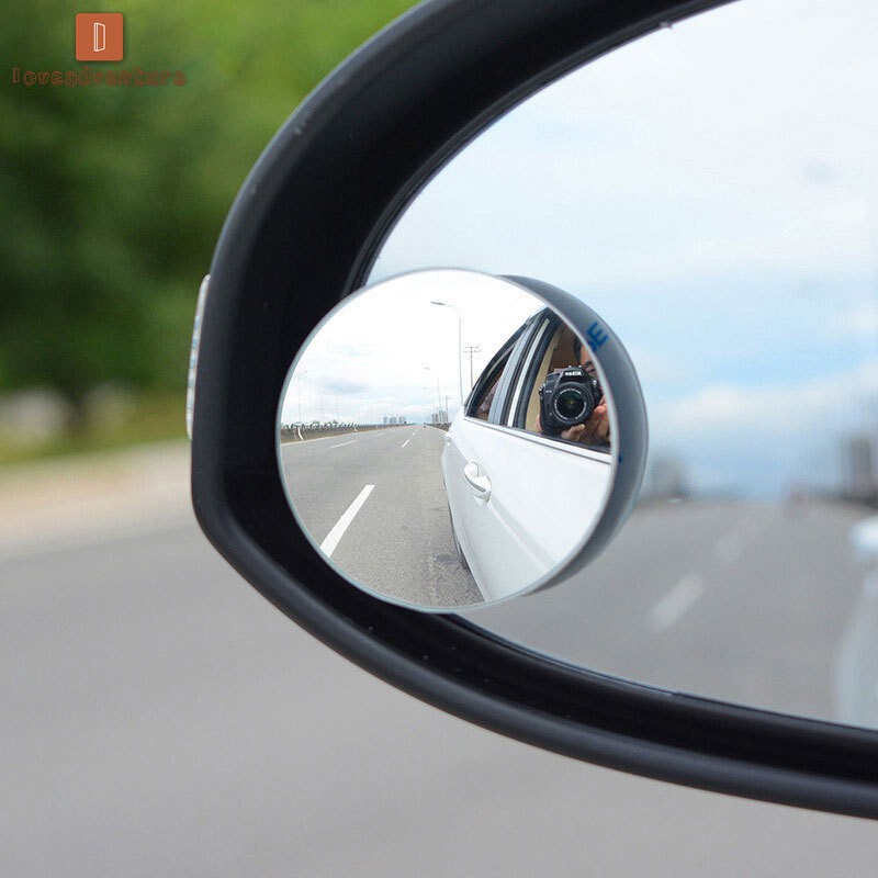 2 PCS Universal   Blind Spot ROUND Mirror Car Round Convex Rear View Mirror 360 Degree Adjustable / CERMIN TAMBAHAN SPION MOBIL / CERMIN SPION MOBIL