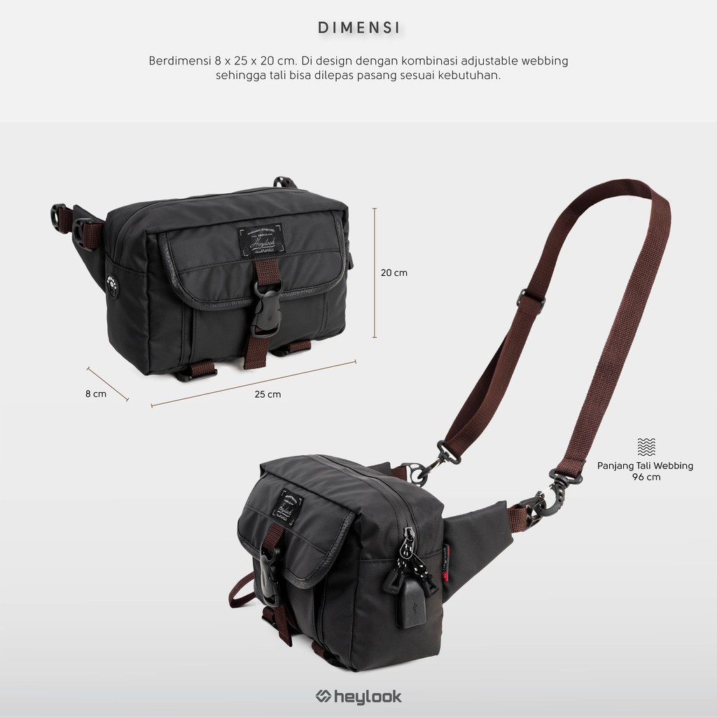 Sling Bag Tas Selempang Pria Wanita Tahan Air Messenger Bag Premium - Postbag Kasual Original Outdoor Travelling unisex waterproof UH7