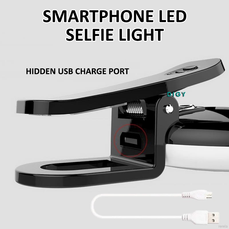 termurah Smartphone Led Selfie Light  3 Model cahaya GRATIS Kabel data USB Micro Lamp Cincin Jepit