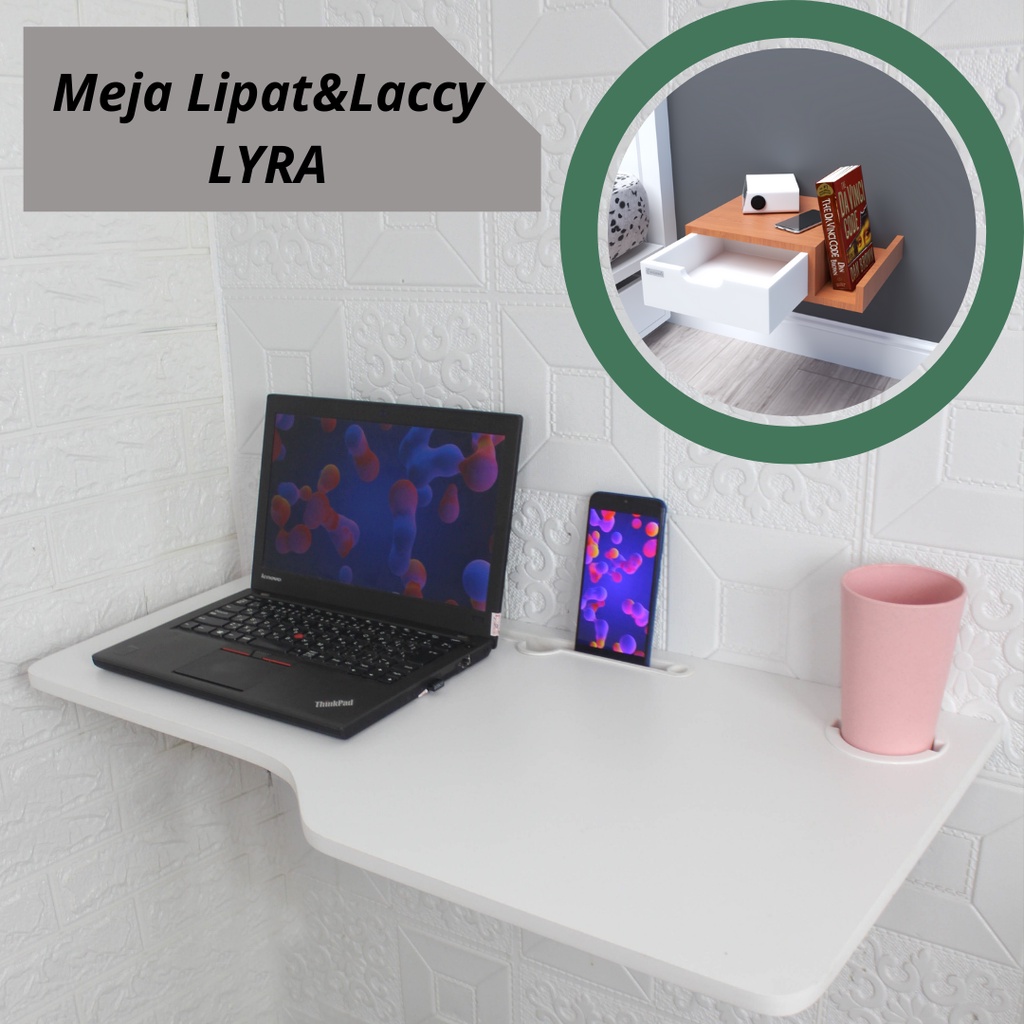 Meja Dinding Tempel Dan Laci laci mini aesthetic