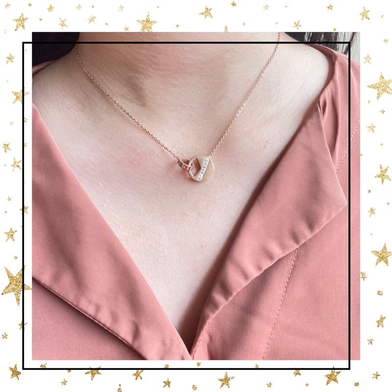 KALUNG FASHION SET LIONTIN BULAT PUTIH MUTIARA