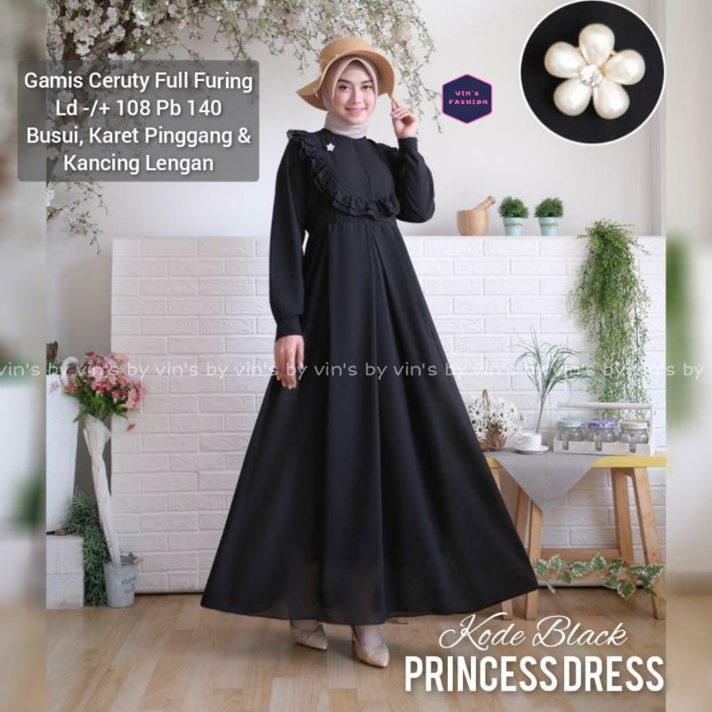 PRINCESS DRESS / DRESS POLOS PUTIH HITAM / GAMIS CERUTY
