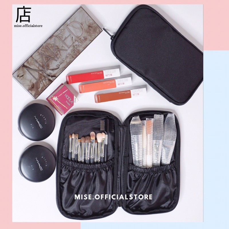 MISE BLACK ORGANIZER POUCH BRUSH/TEMPAT BRUSH MUA/TEMPAT KUAS BRUSH/BRUSH MURAH