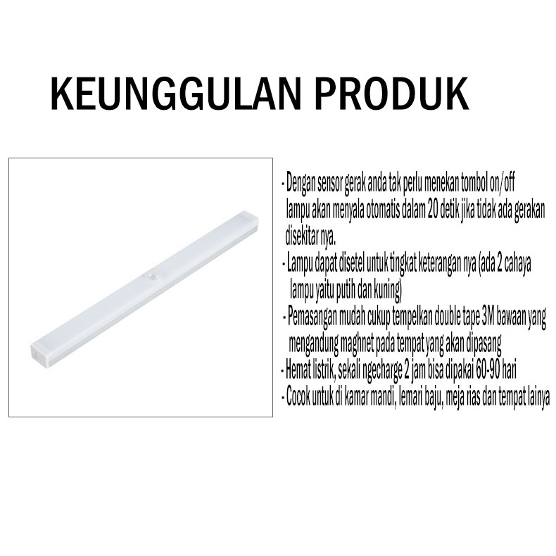 Lampu TL/LED Tube Light/Lampu Pintar Sensor Gerak Otomatis