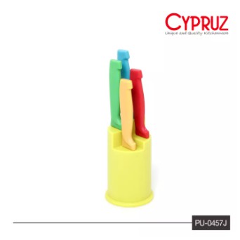 CYPRUZ PU 0457J - Pisau Set+Tempat Set/4 Warna