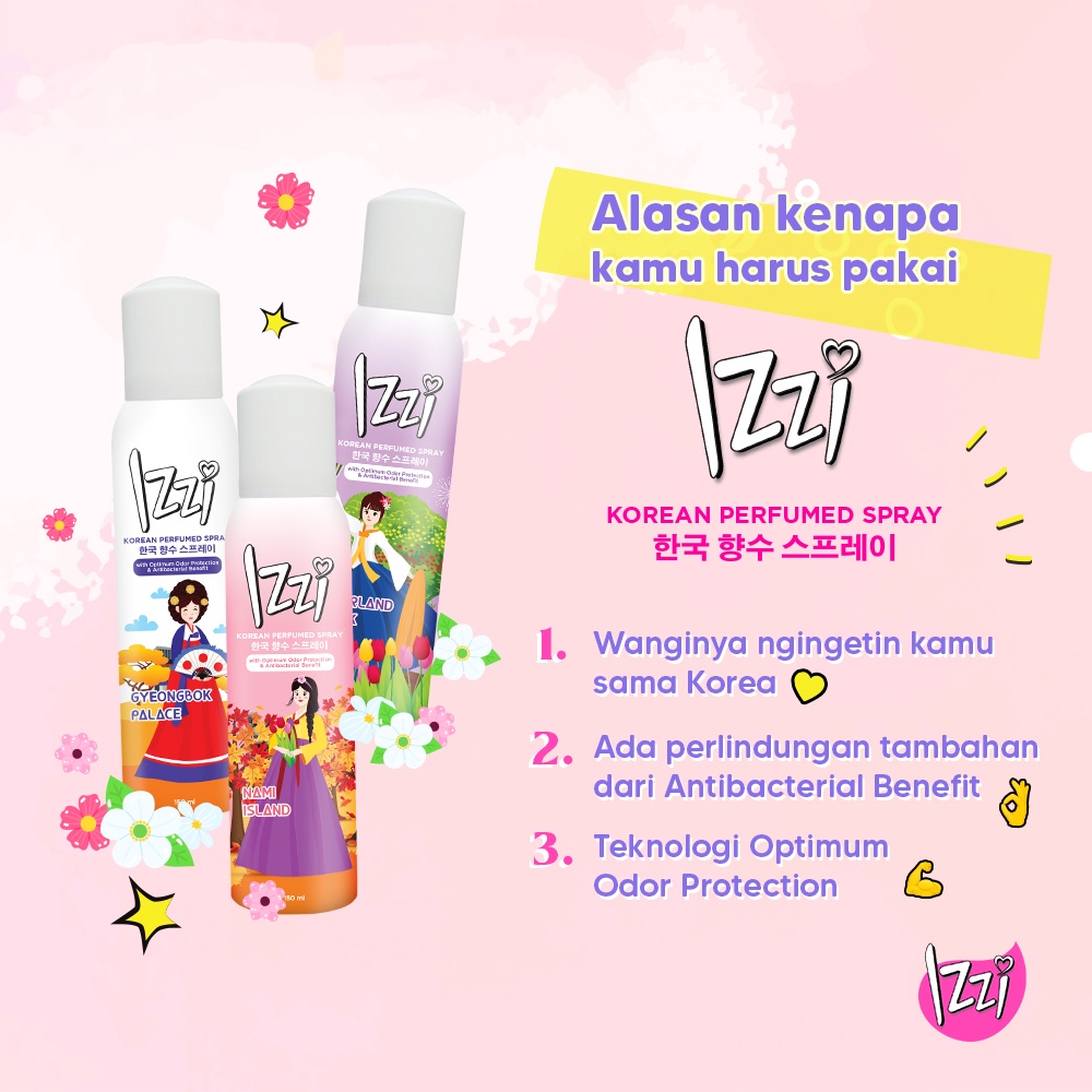 ⭐BAGUS⭐ IZZI KOREAN PERFUMED SPRAY | Parfum Body Spray 150ml