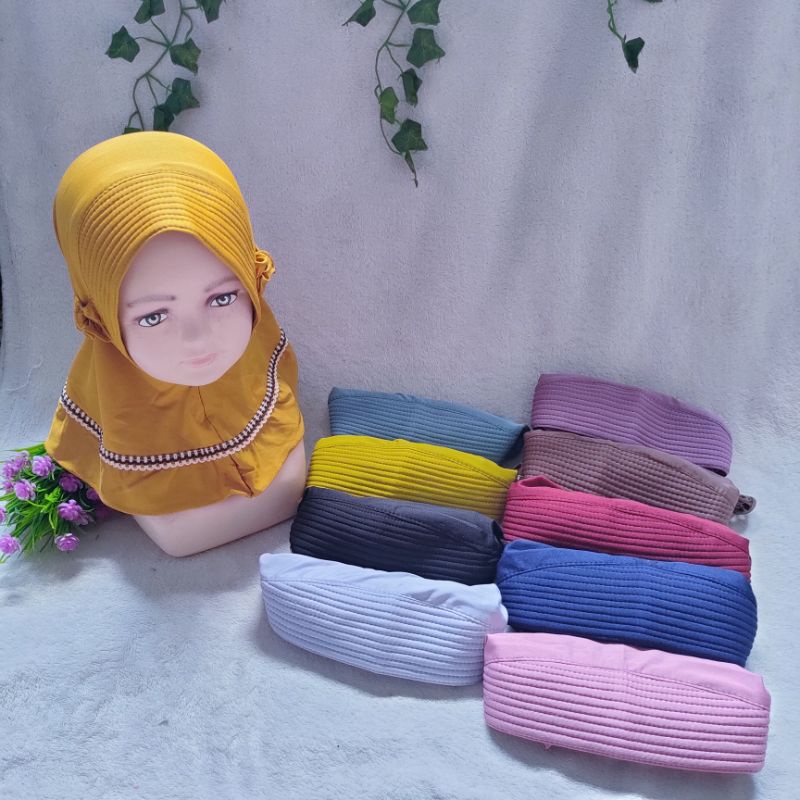 Hijab Baby Girls 2 3 4 5 6 7 8 9 bulan 1 Tahun viral renda murah lucu jilbab baby