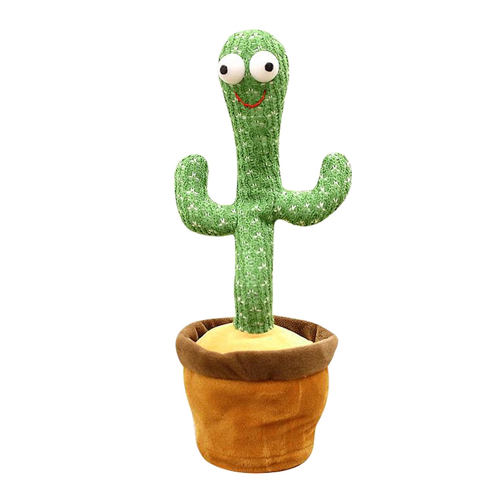 (Homyl2) Plush Stuffed Toys Dancing Cactus Shape Can Move / Rotate / Dance For Home Decoration