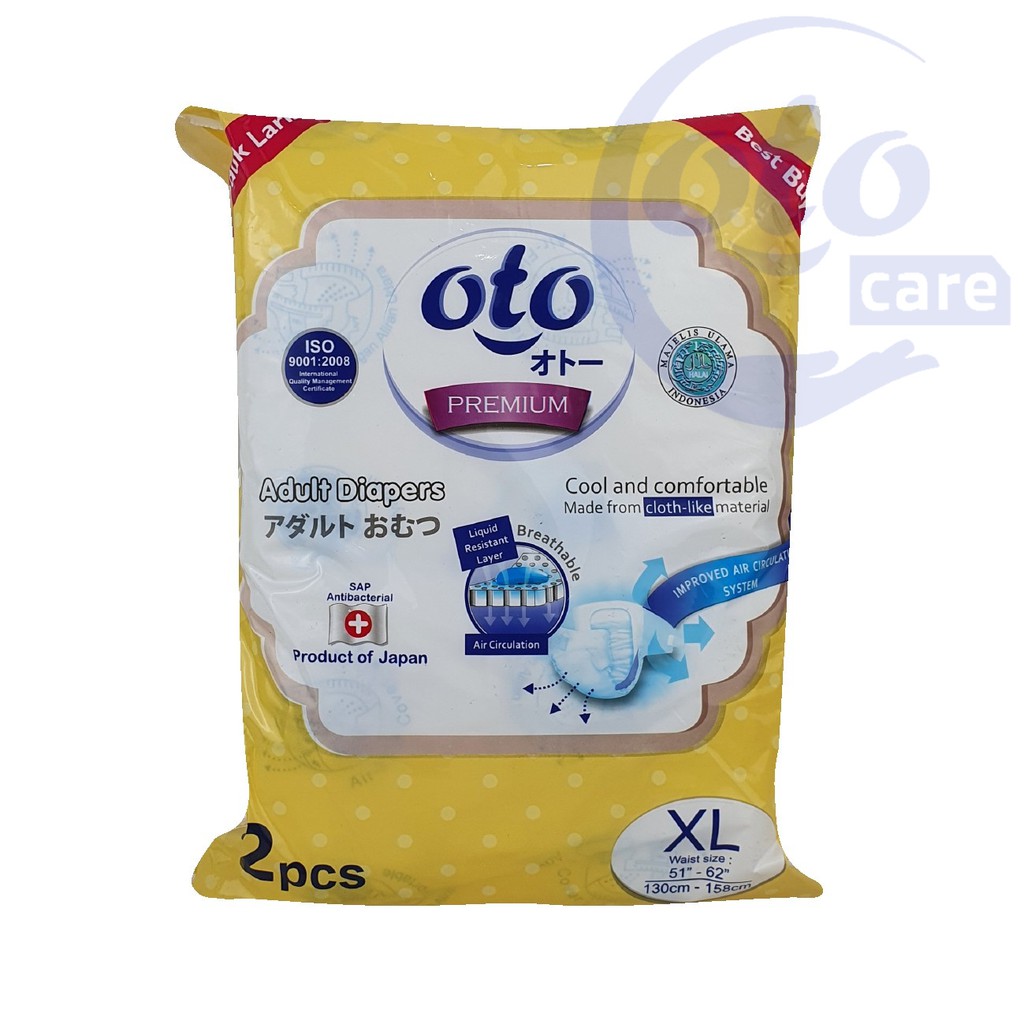 OTO Popok Dewasa PREMIUM ( Daya Serap Lebih Banyak ) Lem Perekat Adult Diapers M / L / XL isi 2 pcs