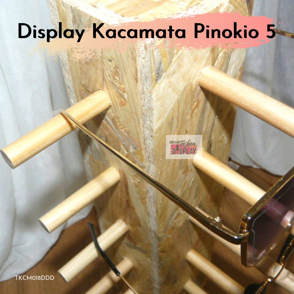 Display Kacamata Kayu Pajangan Kacamata Branded Pria Wanita Stand Rak Kacamata(BH)