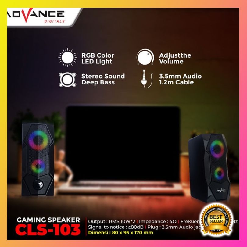 Diskon Advance CLS-103 Gaming Speaker RGB Backlit