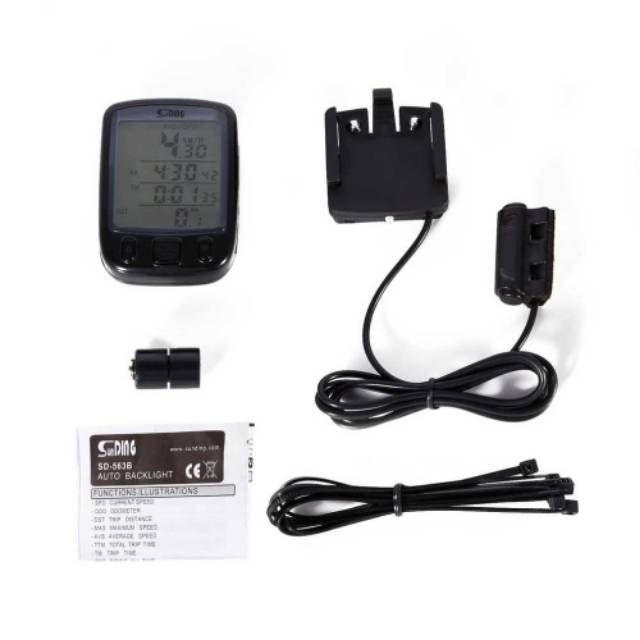 SunDING Speedometer Sepeda Backlight LCD