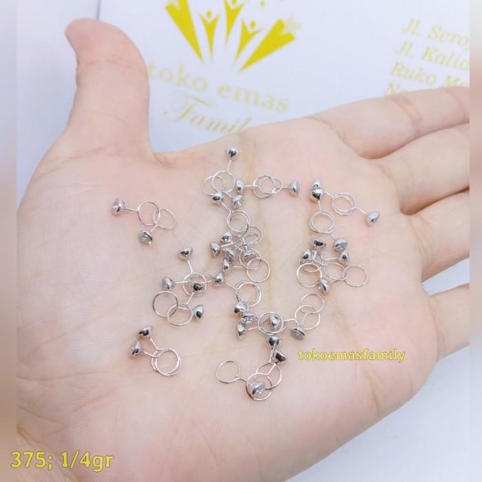Nay / Anting Emas Putih 375 Model Toge Berat 1/4 Gram