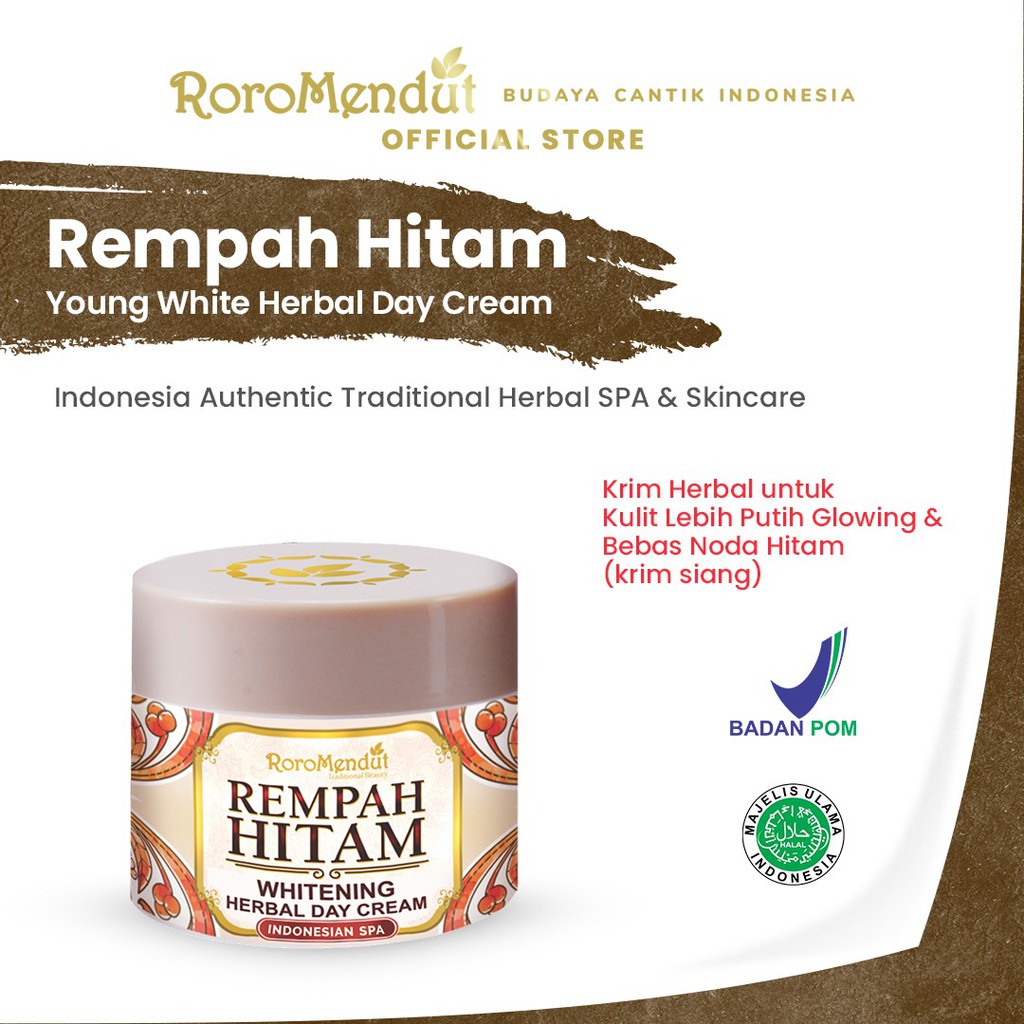 

Roro Mendut Rempah Hitam Whitening Herbal Day Cream