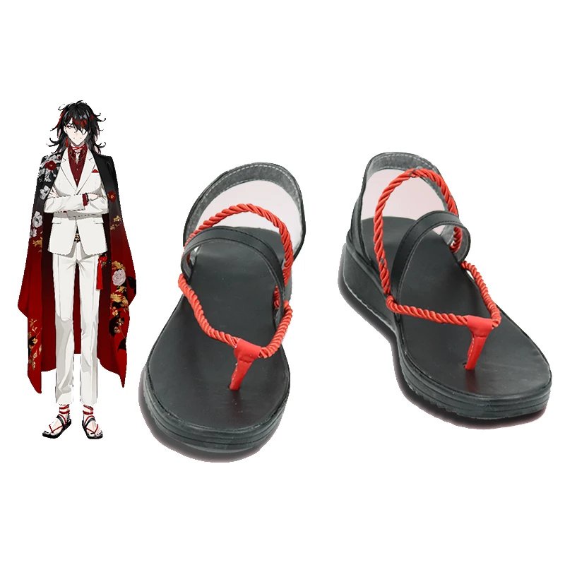 Hololive Vtuber Luxiem Vox Akuma Cosplay Shoes PU Leather Shoes Carnival Boots Cosplay Props Custom