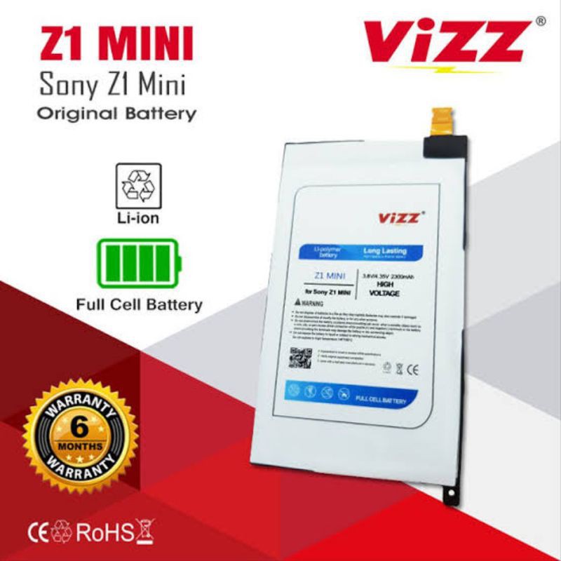 Baterai Batre Vizz Sony Xperia Z1 Mini / Z1 Compact / D5503 Original