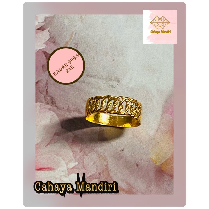 Cincin Emas Kadar 999,9 (24K) Berat +/- 3 Gram