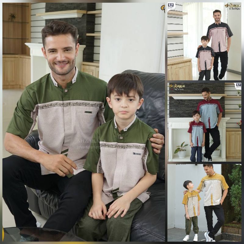 Kemeja Koko Couple Ahzarayy Terbaru Ied 2022, Koko Couple Ayah Anak Original Ahzarayy ArRayya Series