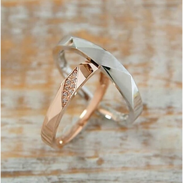 Cincin Kawin Wedding Ring Emas Murah Silver Couple Ring Perak 925 Wanita Cincin Hitam Asli Pria Murn