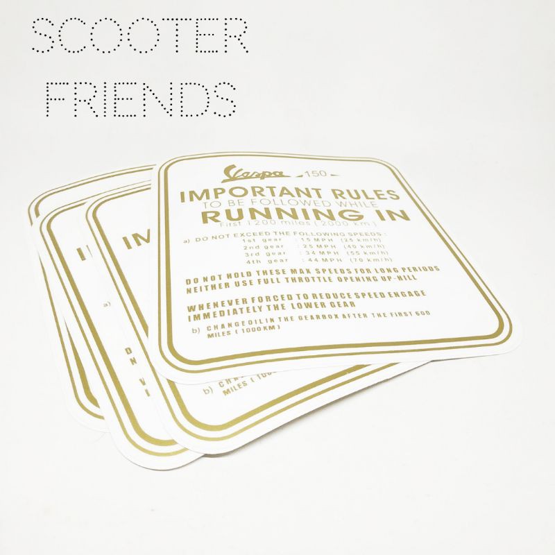 aksesoris sticker running gold vespa 150 super sprint vbb