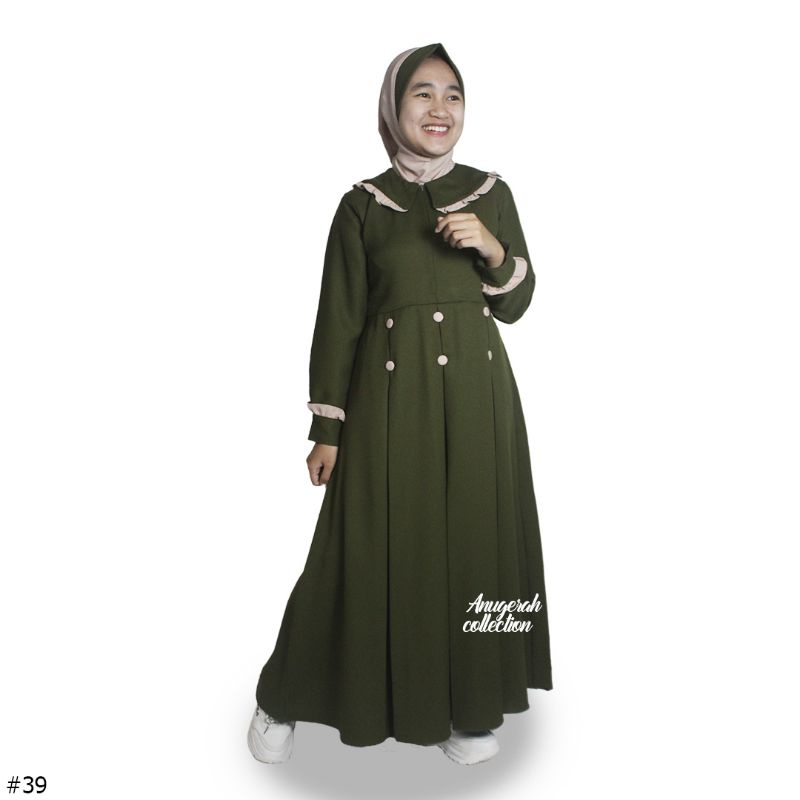Gamis Remaja ItyCrepe Premium Terbaru Kombinasi/ Gamis set hijab remaja/Gamis terbaru/ Gamis kekinia