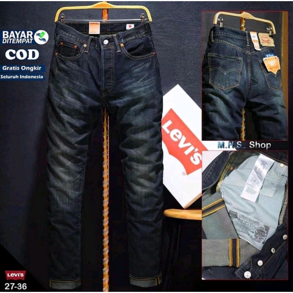 Celana jeans levis original pria Celana levis 501 pria Celana panjang levis