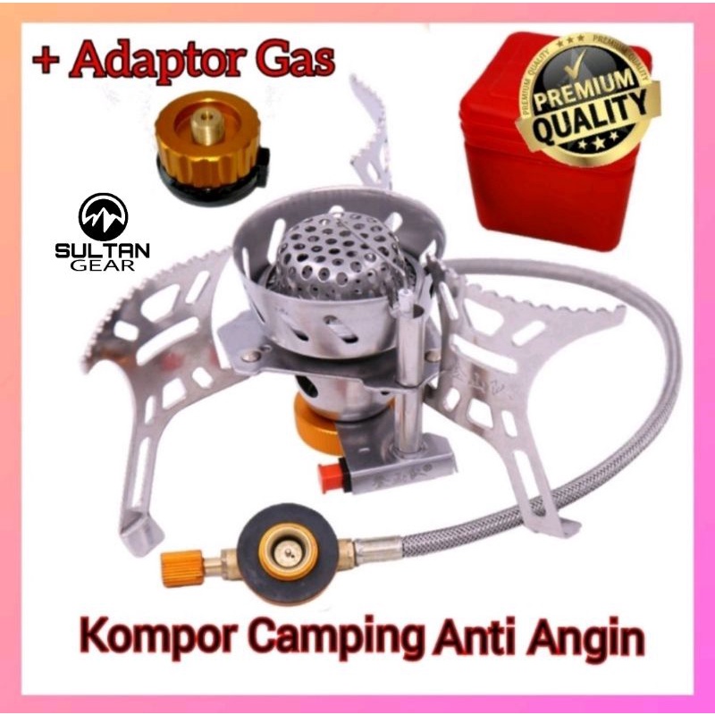 Kompor Camping Ultralight Anti Angin  + adaptor gas / Kompor Camping Portable Ultralight anti angin murah