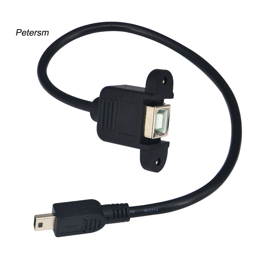 Kabel Adapter Usb Tipe B Female Dengan Panel Mount Ke Mini Usb Plug Male