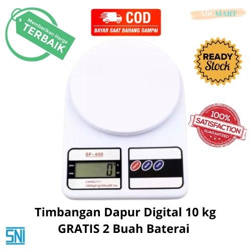 [BISA COD] PROMO Timbangan Dapur Digital 10 kg GRATIS Baterai Akurat Serbaguna Murah