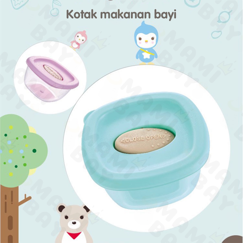 Mamibayi Baby Food Container Plastik/Kotak Makanan/Penyimpanan Mpasi Bayi 4PCS