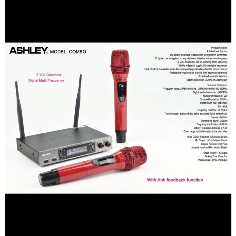 MIC WIRELESS ASHLEY COMBO MICROPHONE ORIGINAL