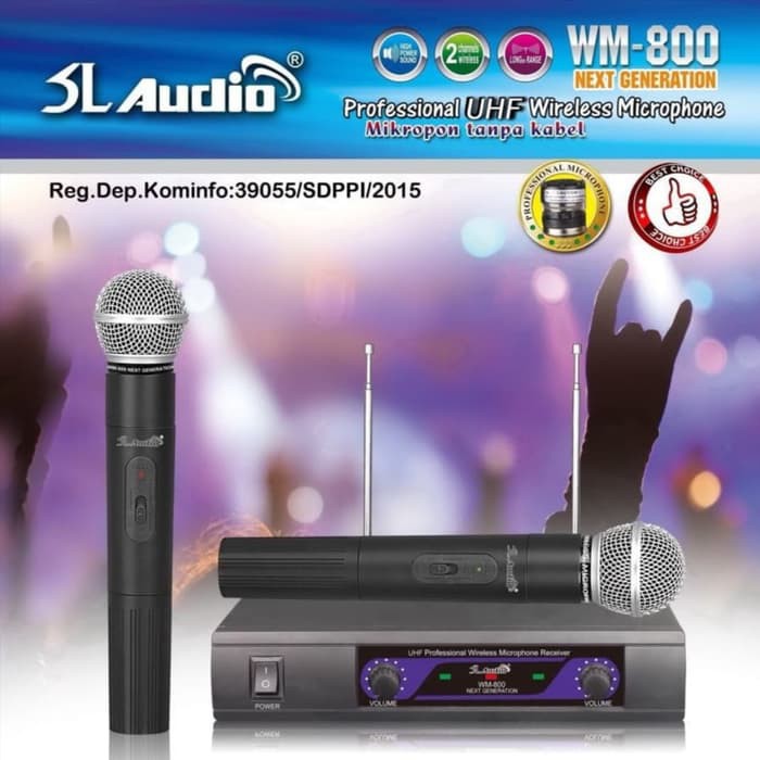 Mic Wireless SL AUDIO WM-800 DSP Professional Mikrofon Tanpa Kabel
