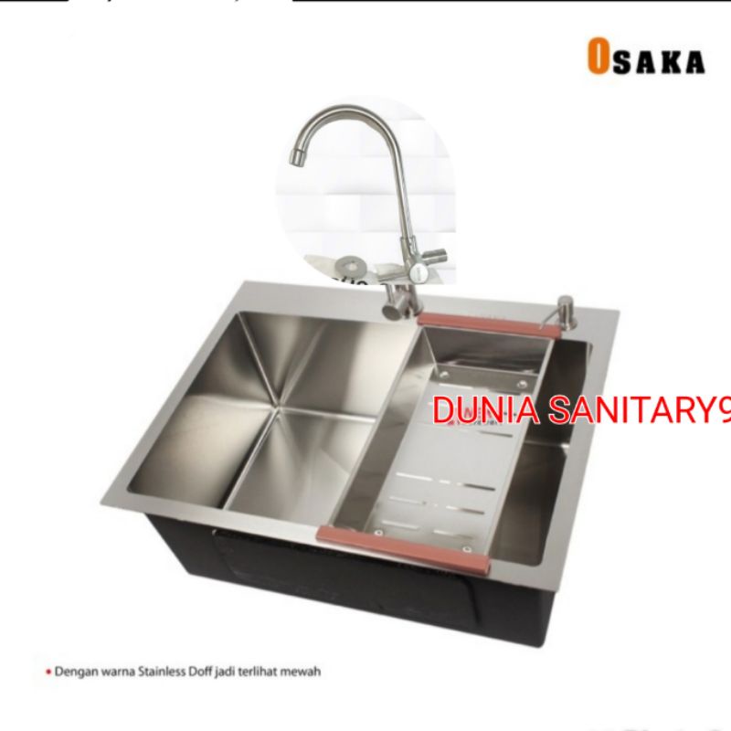 Paket Kitchen Sink INOBE 6045 Stainless Bak cuci piring Stainless SUS 304