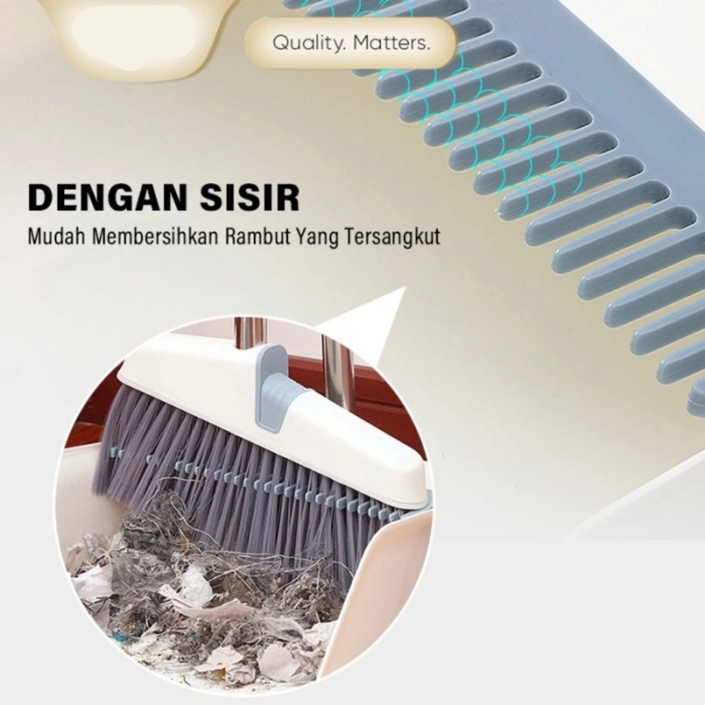 Sapu Pengki Lipat Broom Set Dustpan Sapu Pengki Lantai Alat Pembersih