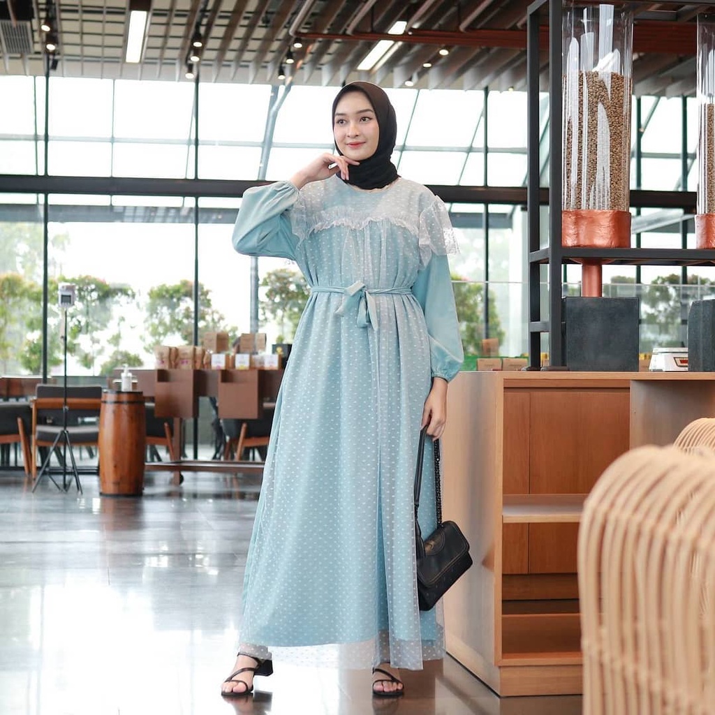 Kayla Maxi Dress Pesta Tille Renda / Long Dress Muslim Brukat