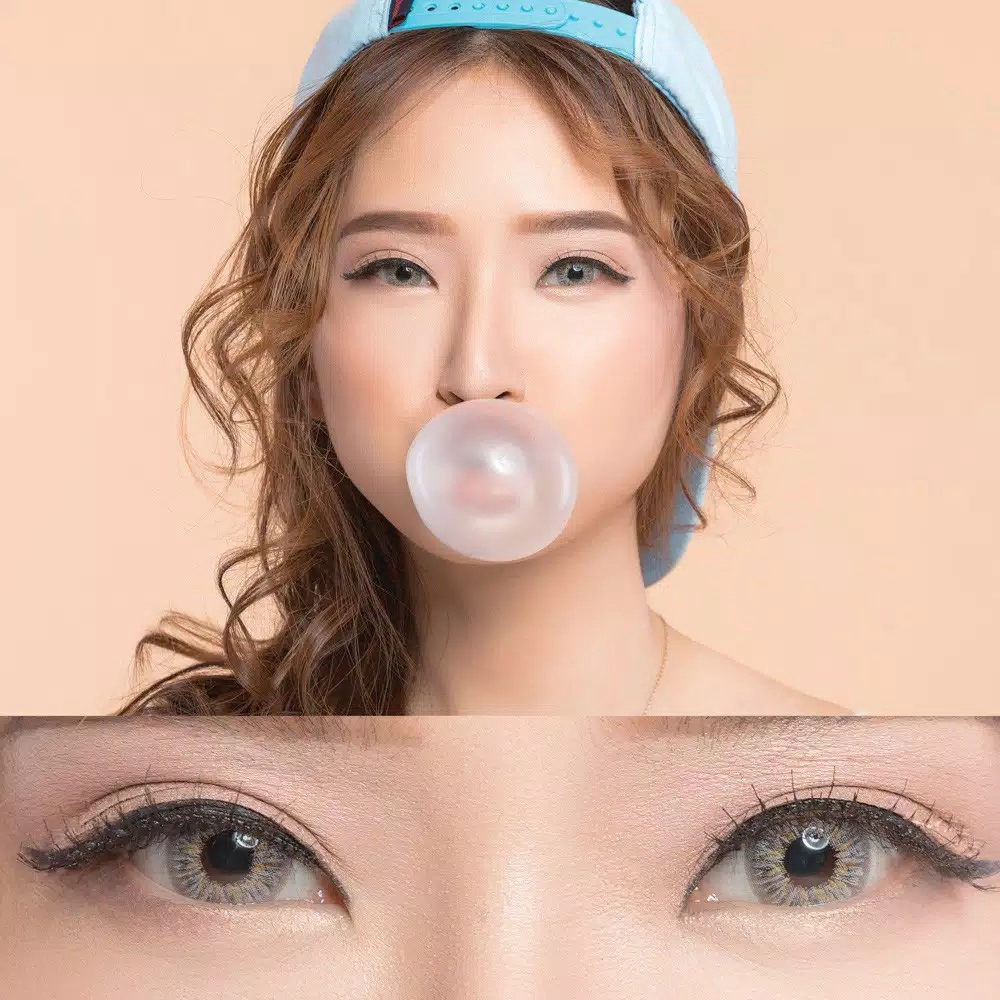 SOFTLENS SOFTLEN FUZZY EOS ADELIO GREY DAN BROWN NORMAL 14.5MM