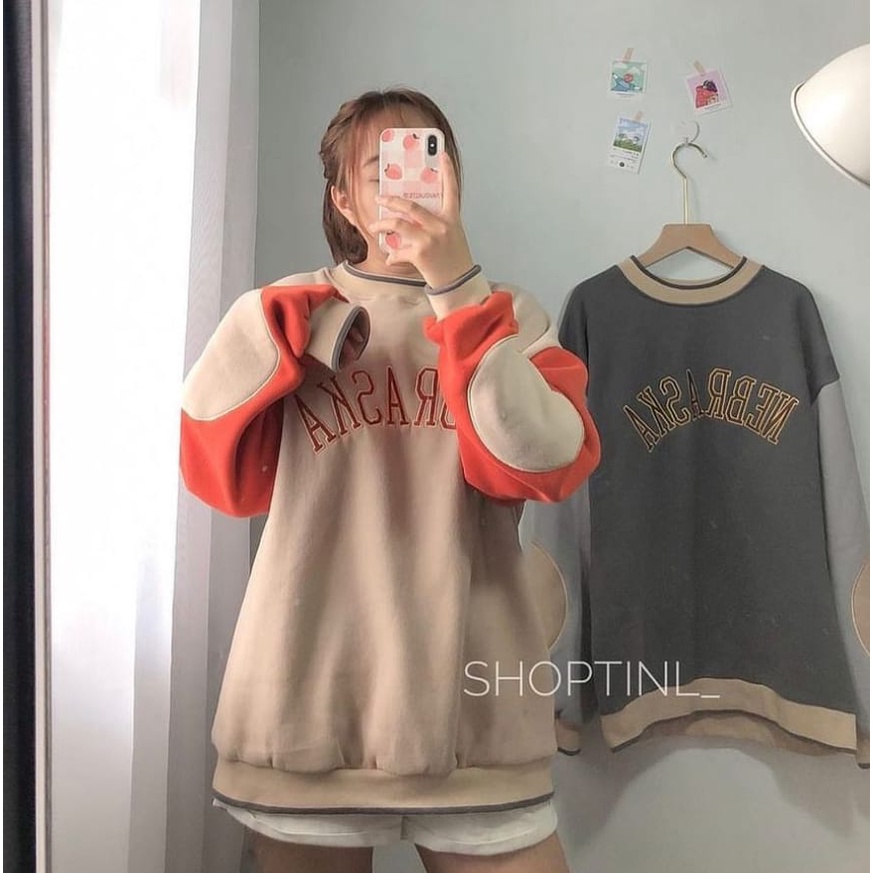 XXL NEBRASKA OVERSIZE SWEATER WANITA KOREAN STYLE - CREWNECK WANITA OVERSIZE - SWEATER COUPLE