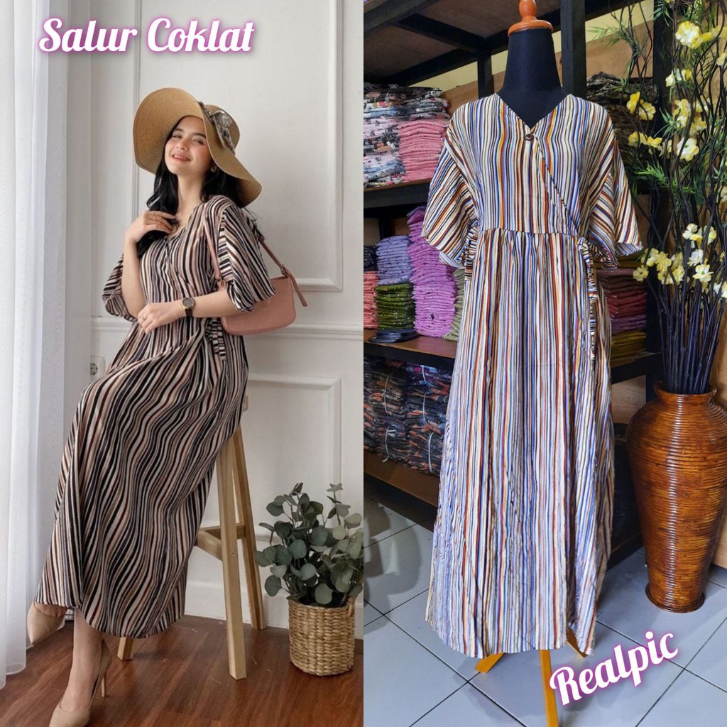 COD Kareen Dress Kimono  / Kimono Bahan Rayon Tali Samping Kanan Kiri Busui /Homedress Viral / Cozahijab