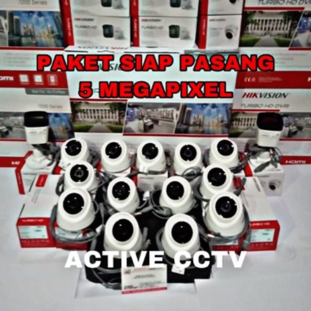 PROMO PAKET KAMERA CCTV HIKVISION 15 CAMERA 5MP FULL HD 16 CH CHANNEL TURBO HD KOMPLIT LENGKAP