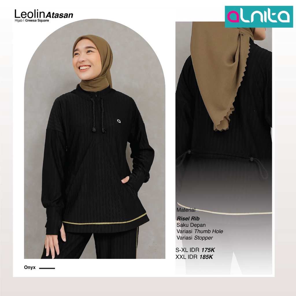 Alnita Leolin Atasan Bahan Risel Rib Atasan Olahraga Trendi Fashion Wanita by Alnita bisa COD