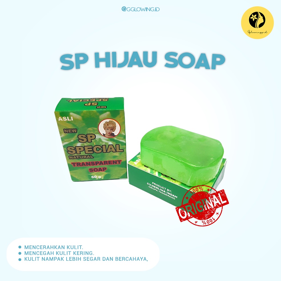 (BISA COD) SABUN SP HIJAU / PEMUTIH WAJAH  BPOM / PENGHILANG JERAWAT / PENGHILANG FLEK HITAM / SABUN