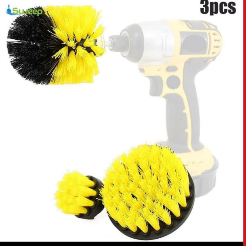 mata bor sikat 3 pcs bor sikat aksesoris bor power scrubber