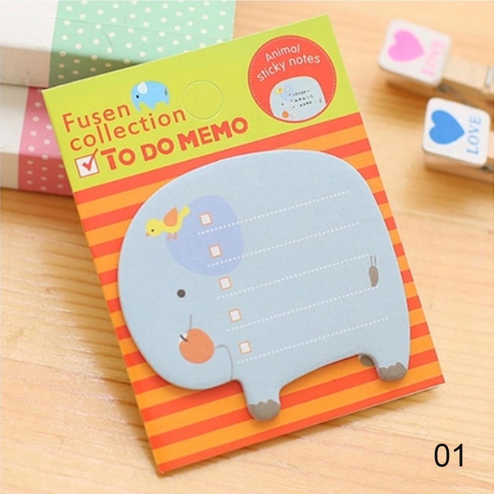 (Tk) Sticky Notes / Memo Pad Motif Kartun Hewan Lucu Untuk Stationery Sekolah / Kantor