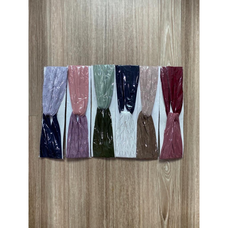 Bandana Silang Korea Bando Kain 2 Warna Simpul Unik - Random Colour