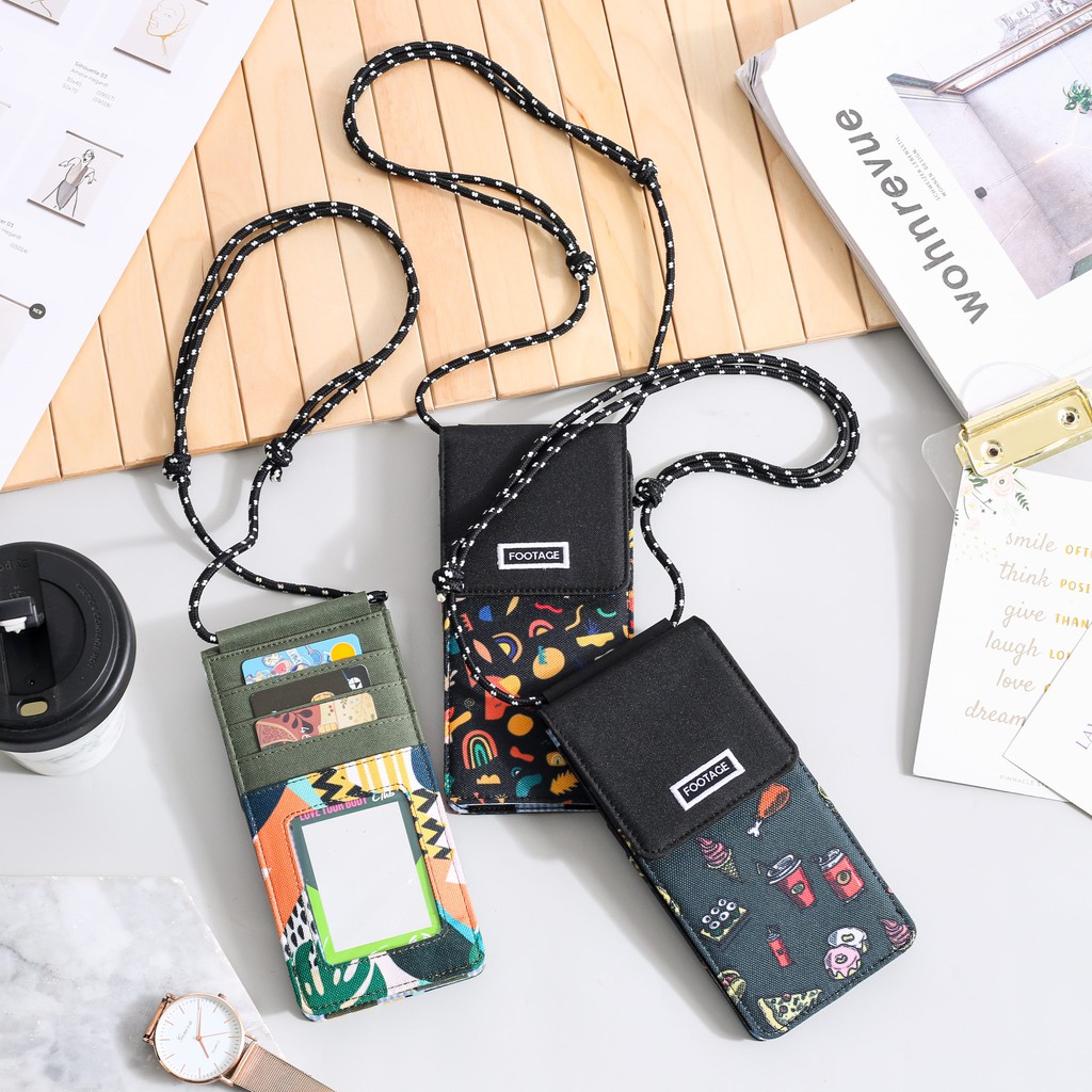 Dompet HP ID Card Holder Hanging Phone Wallet Kalung Gantung Leher Multifungsi Wanita Pria Motif TS8