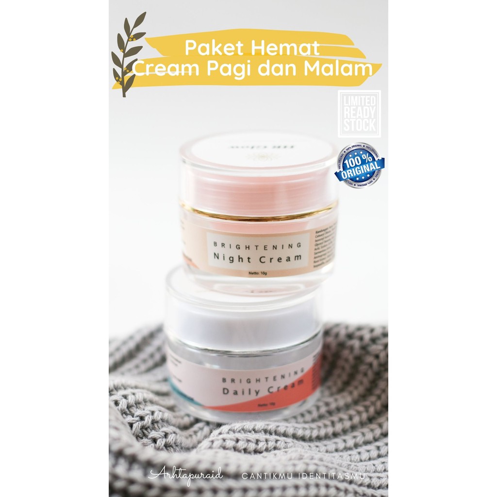 [BPOM HALAL] PAKET HEMAT CREAM PAGI dan MALAM HR GLOW BRIGHTENING SERIES 10g